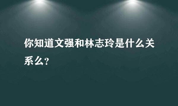 你知道文强和林志玲是什么关系么？