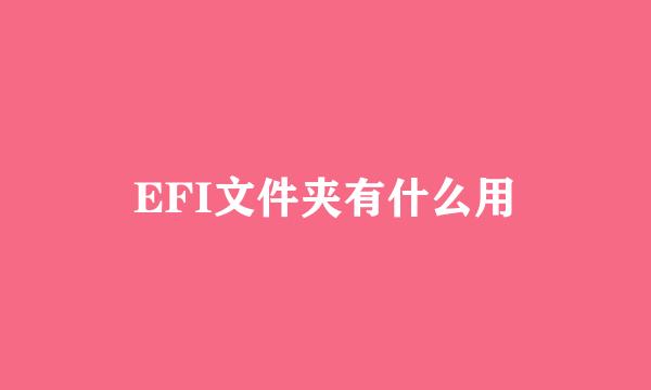 EFI文件夹有什么用