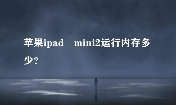 苹果ipad mini2运行内存多少？