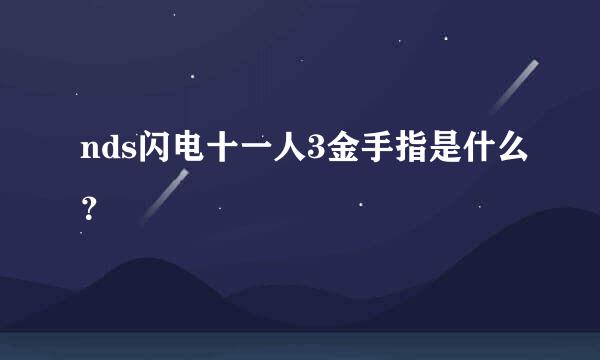 nds闪电十一人3金手指是什么？