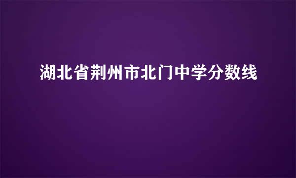 湖北省荆州市北门中学分数线