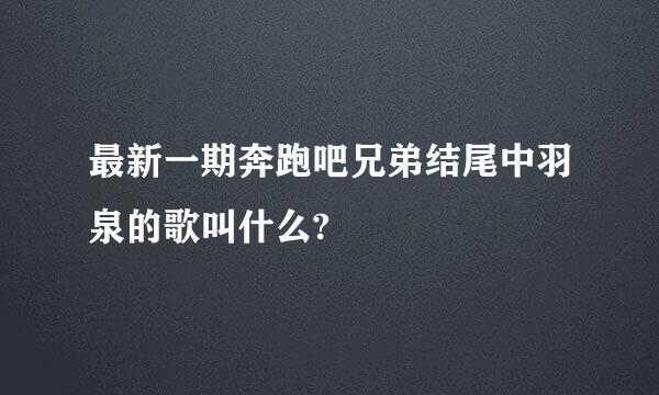 最新一期奔跑吧兄弟结尾中羽泉的歌叫什么?