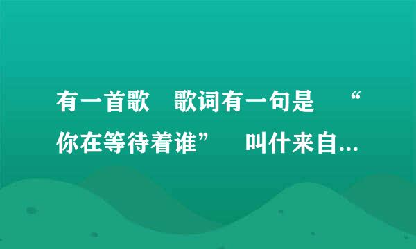 有一首歌 歌词有一句是 “你在等待着谁” 叫什来自么名字啊