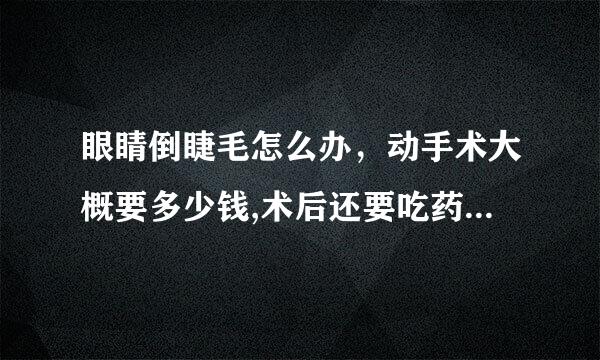 眼睛倒睫毛怎么办，动手术大概要多少钱,术后还要吃药吗?要注意什么