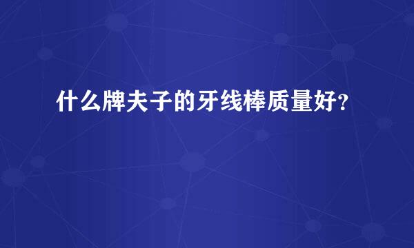 什么牌夫子的牙线棒质量好？