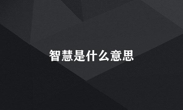 智慧是什么意思