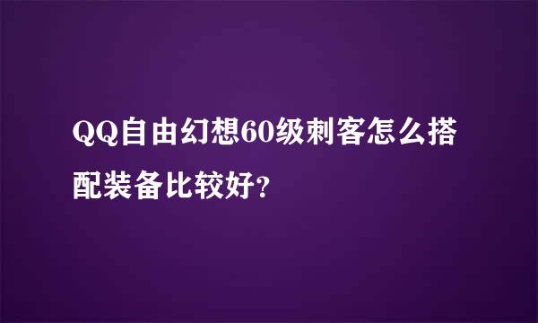 QQ自由幻想60级刺客怎么搭配装备比较好？