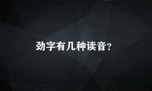 劲字有几种读音？