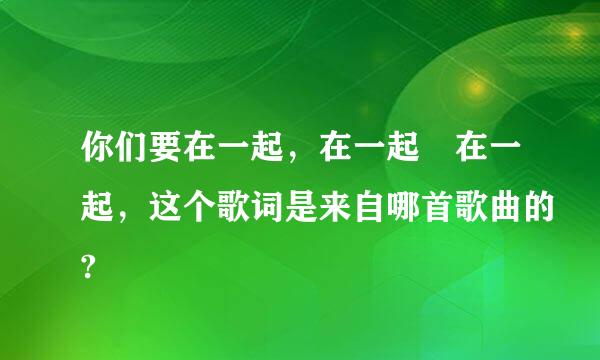 你们要在一起，在一起 在一起，这个歌词是来自哪首歌曲的?