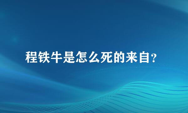 程铁牛是怎么死的来自？