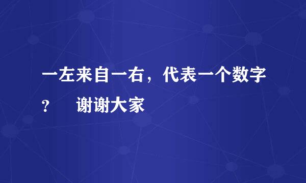 一左来自一右，代表一个数字？ 谢谢大家