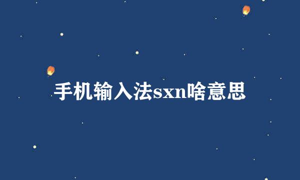 手机输入法sxn啥意思