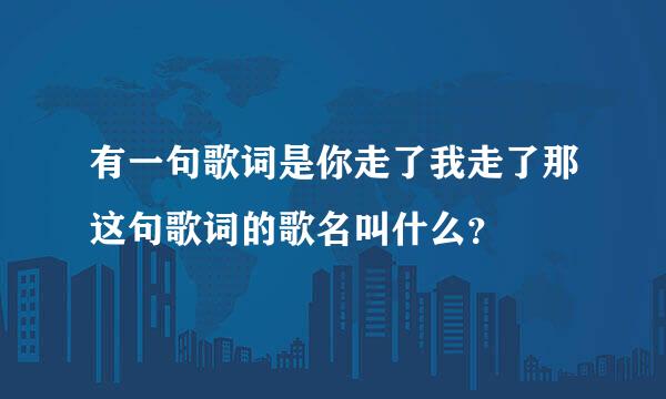 有一句歌词是你走了我走了那这句歌词的歌名叫什么？