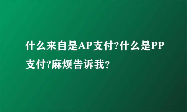 什么来自是AP支付?什么是PP支付?麻烦告诉我？