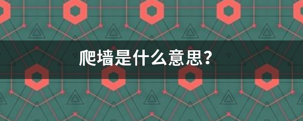 爬墙是什么意思？