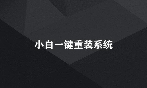 小白一键重装系统