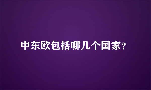 中东欧包括哪几个国家？