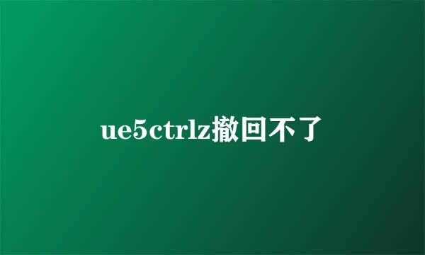 ue5ctrlz撤回不了