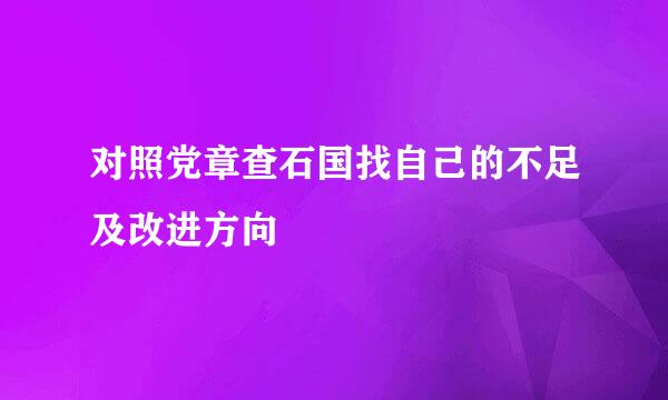 对照党章查石国找自己的不足及改进方向