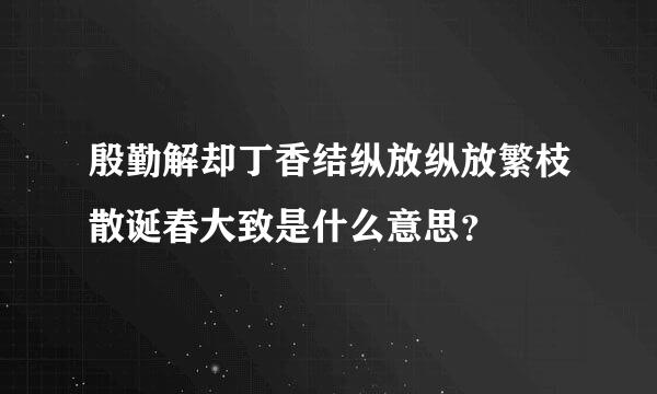 殷勤解却丁香结纵放纵放繁枝散诞春大致是什么意思？