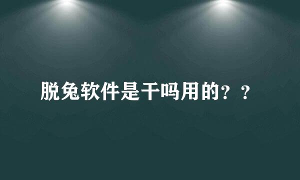 脱兔软件是干吗用的？？