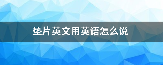 垫片英文用英语怎么说