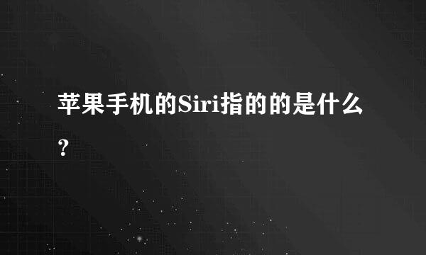 苹果手机的Siri指的的是什么？