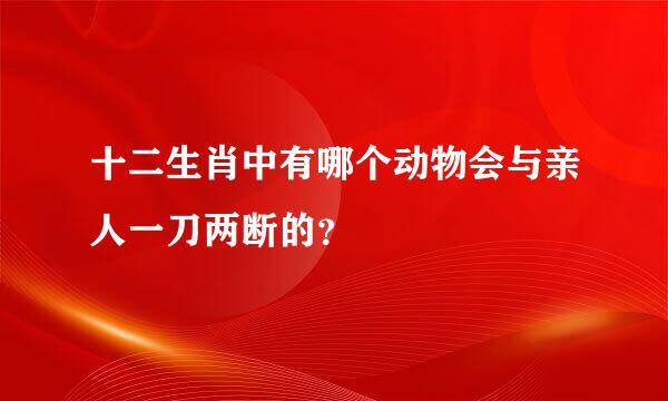 十二生肖中有哪个动物会与亲人一刀两断的？