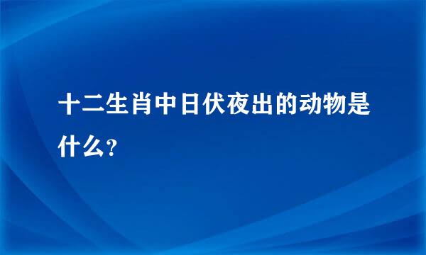 十二生肖中日伏夜出的动物是什么？