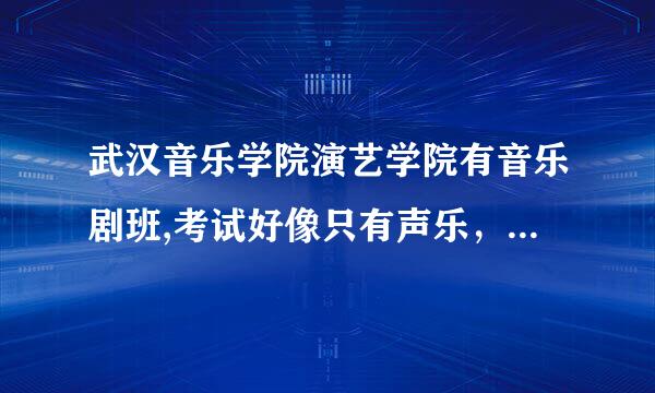 武汉音乐学院演艺学院有音乐剧班,考试好像只有声乐，请问去武音考音乐剧怎么考?