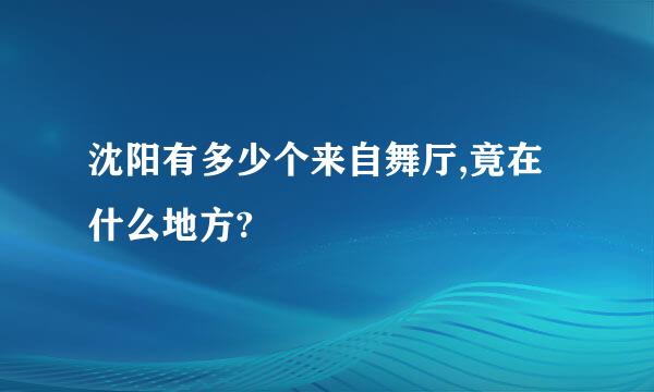 沈阳有多少个来自舞厅,竟在什么地方?