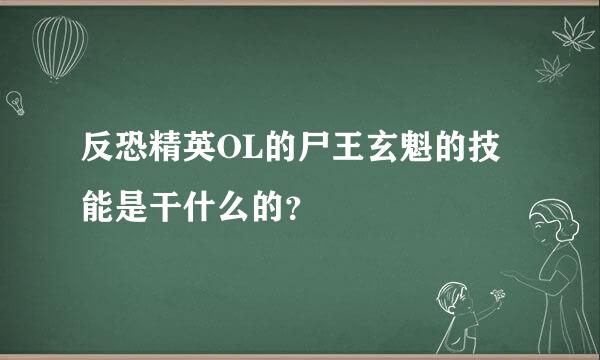 反恐精英OL的尸王玄魁的技能是干什么的？