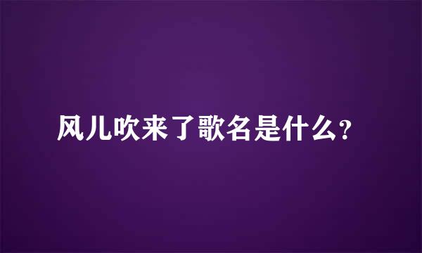 风儿吹来了歌名是什么？