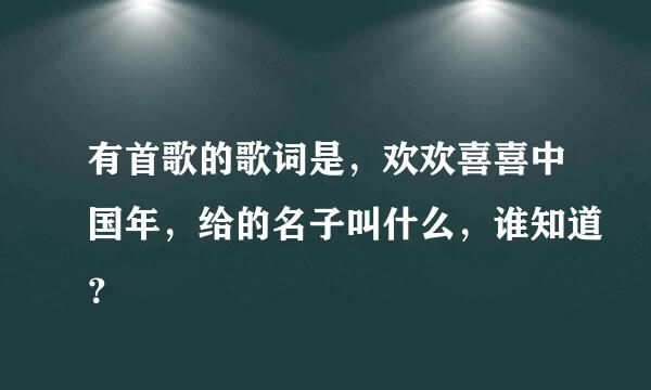 有首歌的歌词是，欢欢喜喜中国年，给的名子叫什么，谁知道？