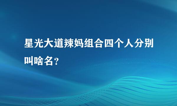 星光大道辣妈组合四个人分别叫啥名？