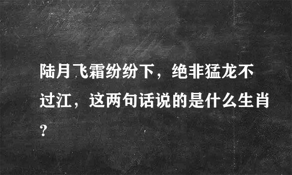 陆月飞霜纷纷下，绝非猛龙不过江，这两句话说的是什么生肖？