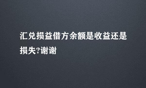 汇兑损益借方余额是收益还是损失?谢谢