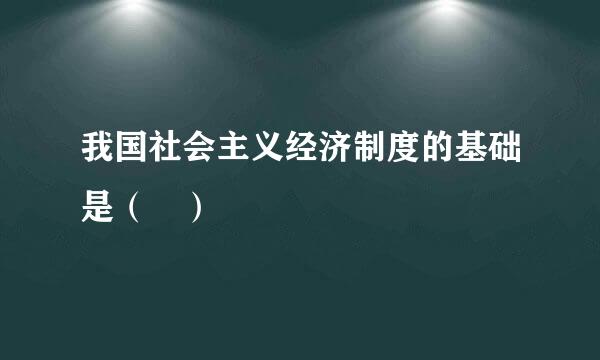 我国社会主义经济制度的基础是（ ）