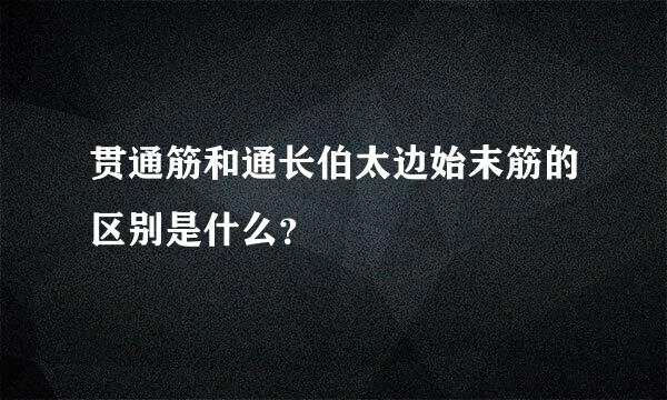 贯通筋和通长伯太边始末筋的区别是什么？