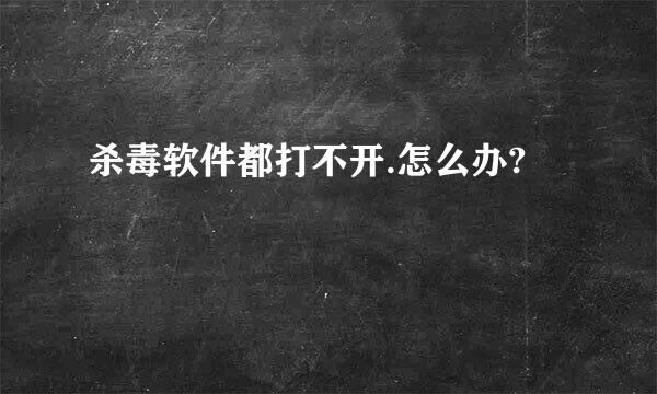 杀毒软件都打不开.怎么办?