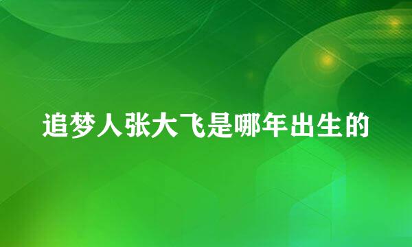 追梦人张大飞是哪年出生的