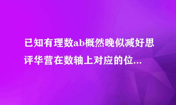 已知有理数ab概然晚似减好思评华营在数轴上对应的位置如图所示，则下列大小关系中，正确的是