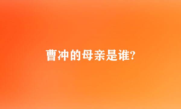 曹冲的母亲是谁?