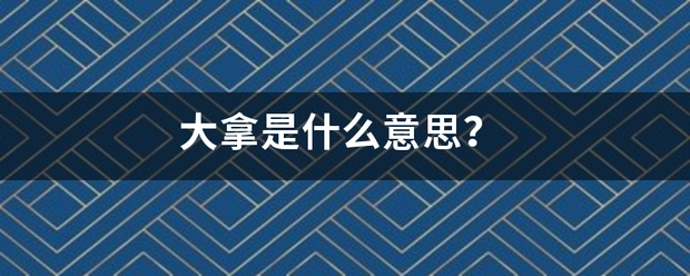 大拿是什么意思？