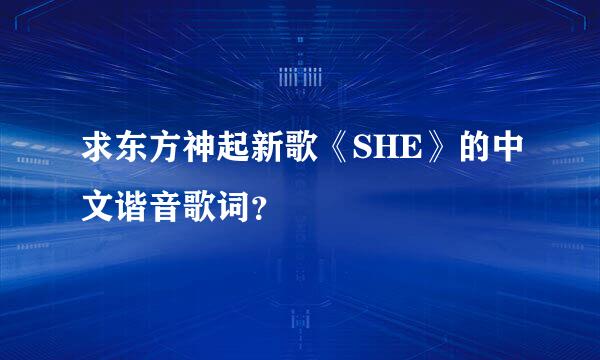 求东方神起新歌《SHE》的中文谐音歌词？