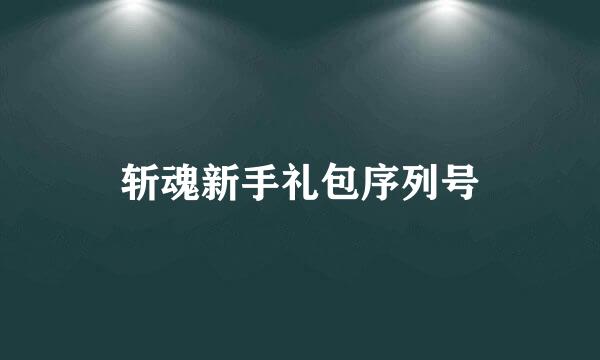 斩魂新手礼包序列号