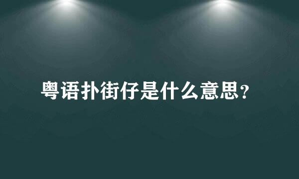 粤语扑街仔是什么意思？