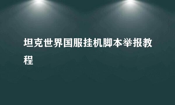 坦克世界国服挂机脚本举报教程