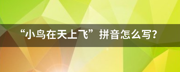 “小鸟在天上飞”拼音怎么写？