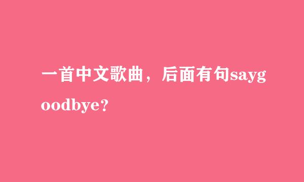 一首中文歌曲，后面有句saygoodbye？